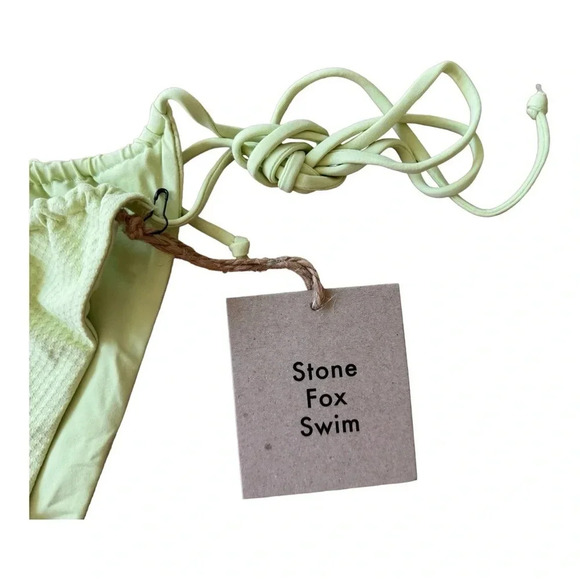 Stone Fox SwimString Bikini Bottom Lime Green River Butterfly Pique Size XL NWT - Picture 6 of 8